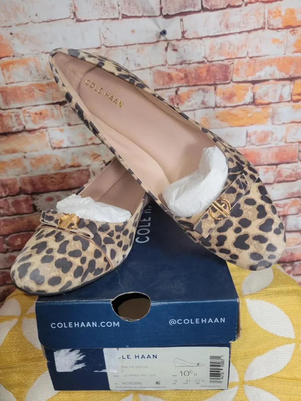 Cole Haan Malta Wedges Size 10.5 Leopard Print Suede